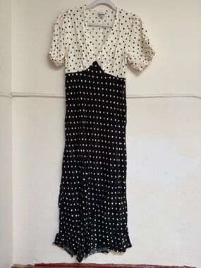 a new day Black and White Polka Dot Maxi Dress
